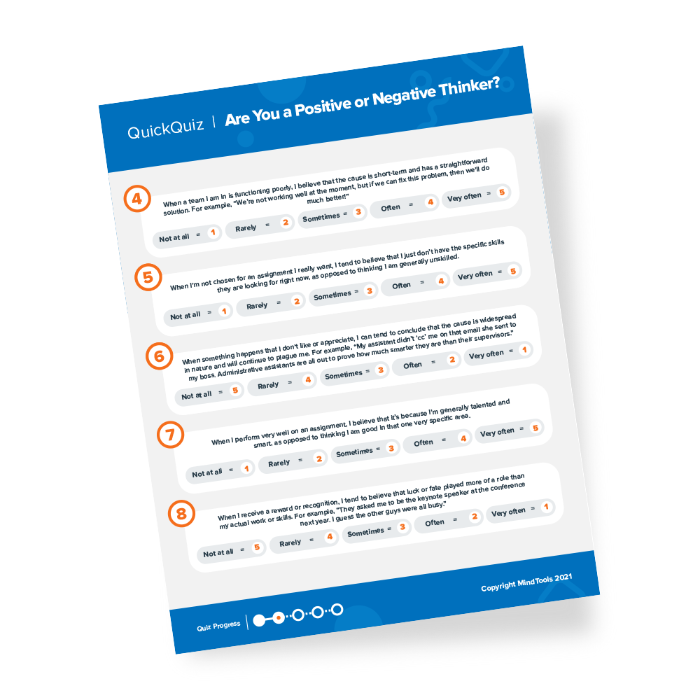 Are You a Positive or Negative Thinker Quiz Questions