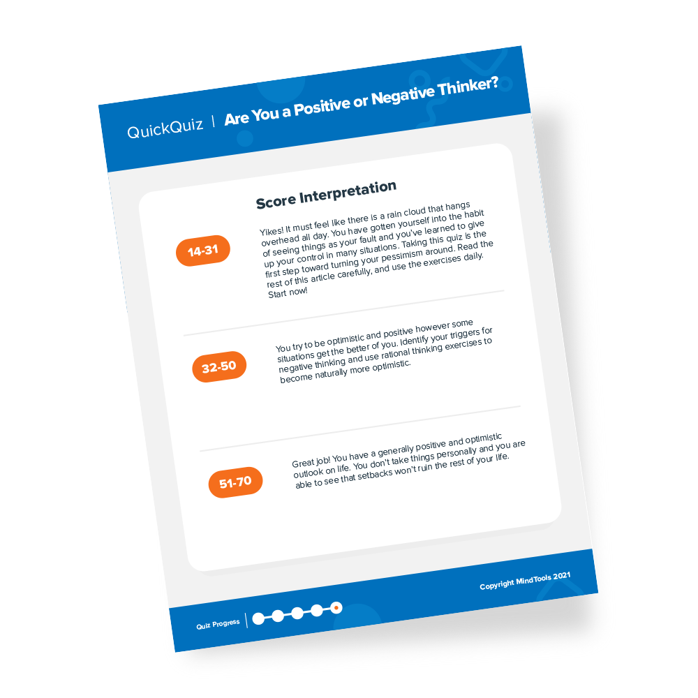 Are You a Positive or Negative Thinker Quiz Scores
