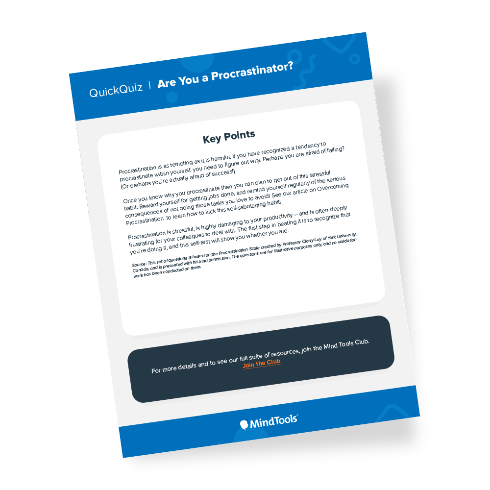 Procrastination Quick Quiz