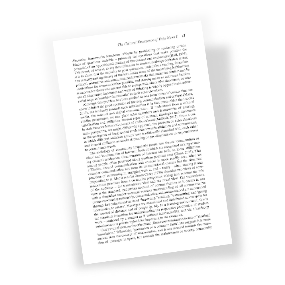 Fake News in Digital Cultures