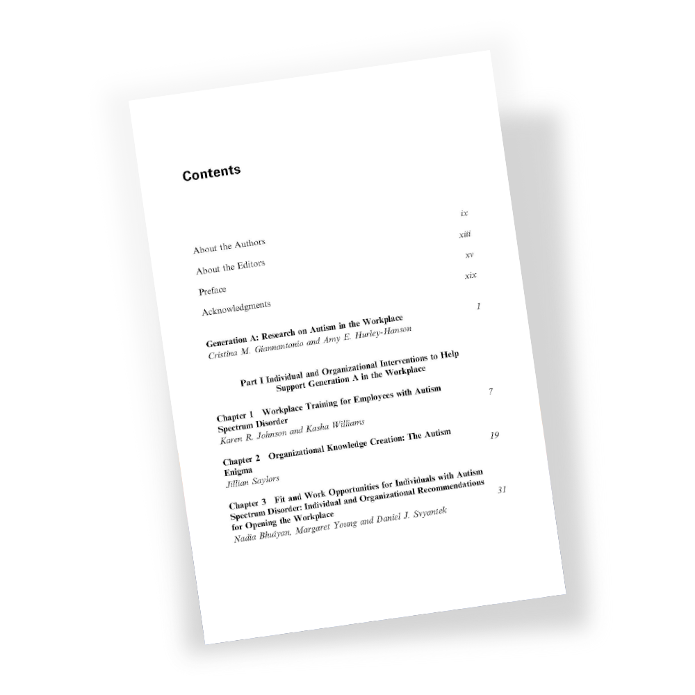 Generation A: Research on Autism in the Workplace Contents