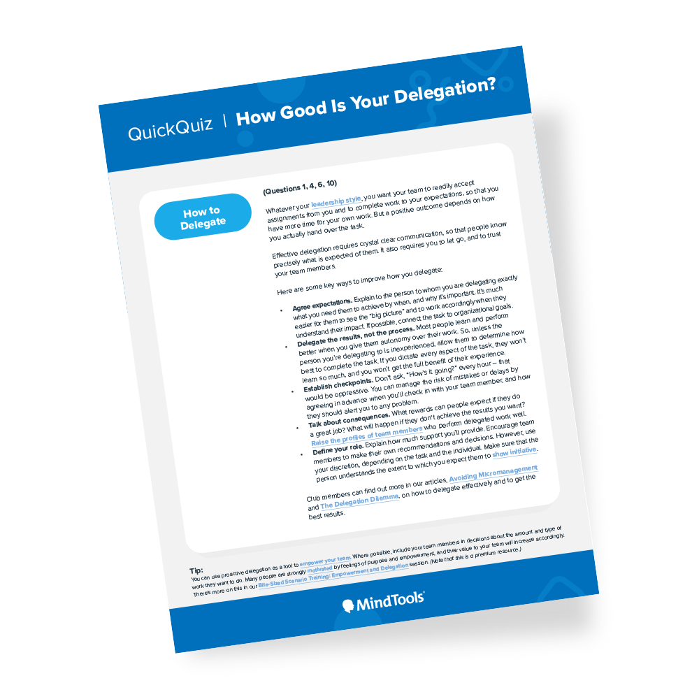 Delegation Quick Quiz