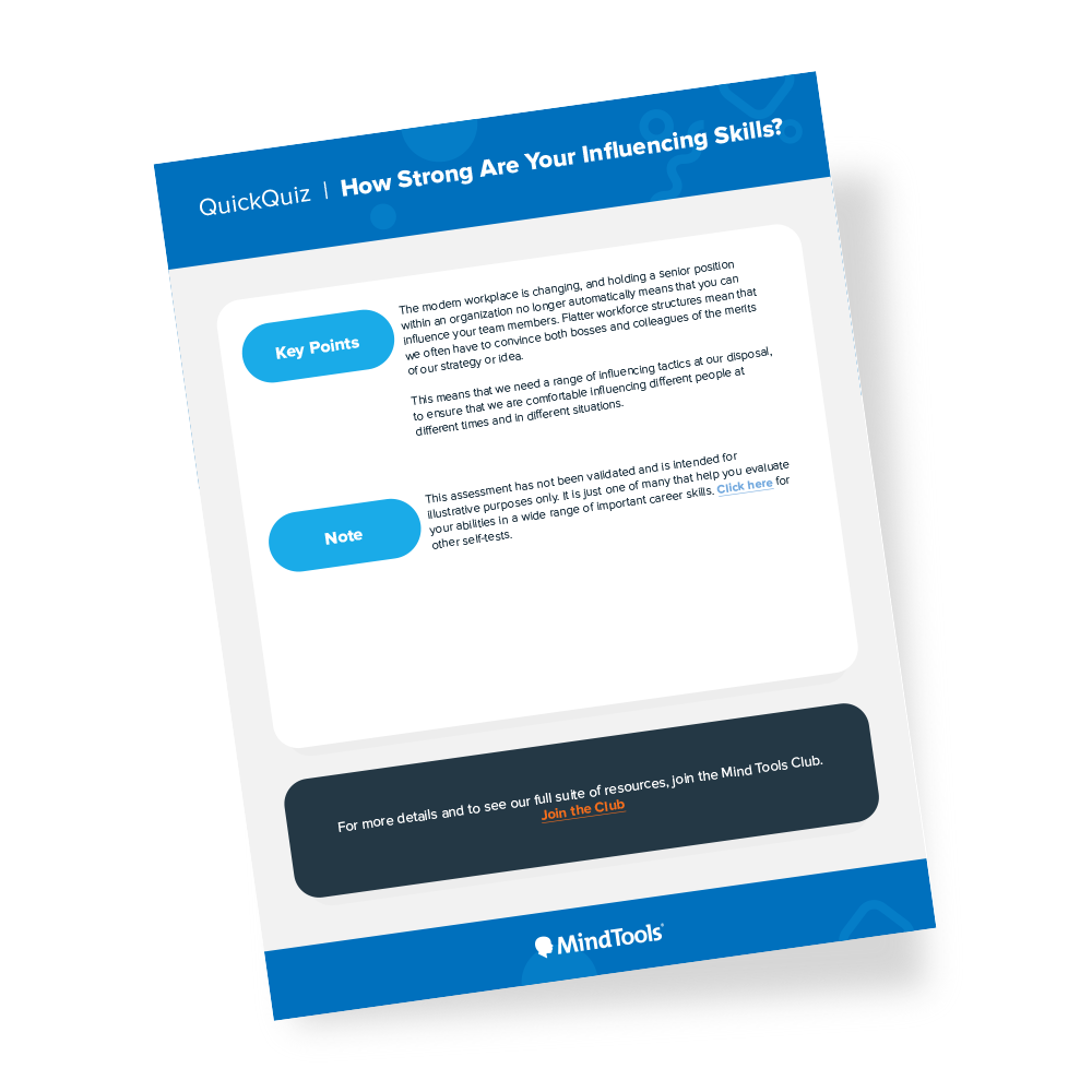 Influencing Skills Quick Quiz