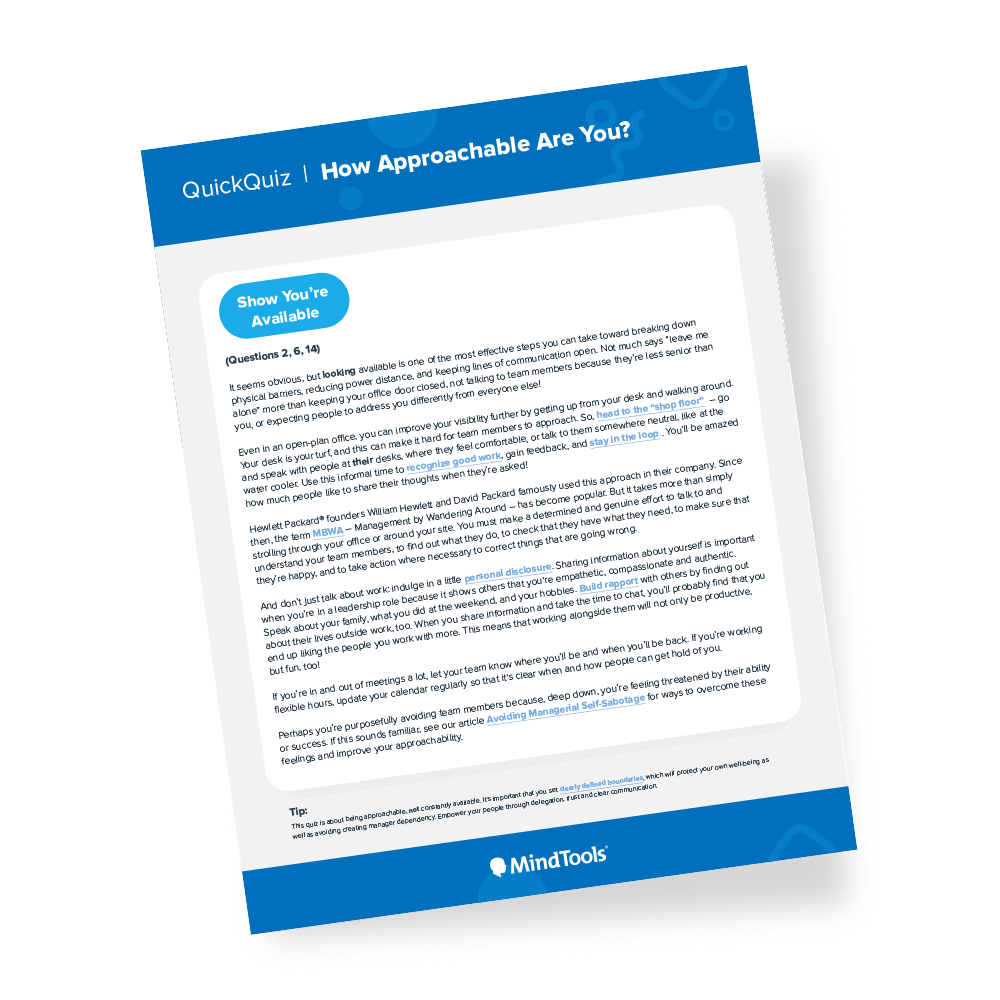 Approachability Quick Quiz