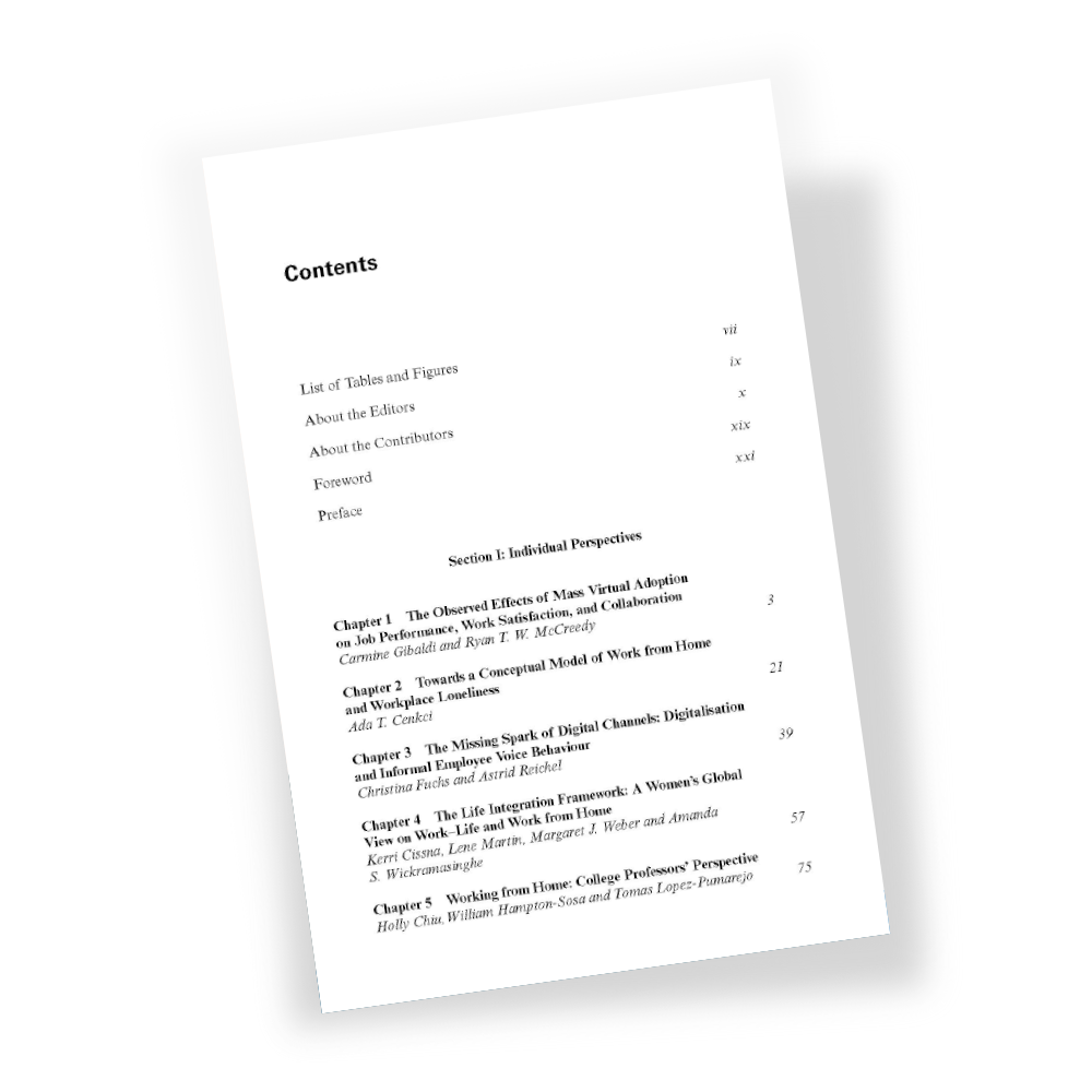 Work From Home Ebook Contents Page