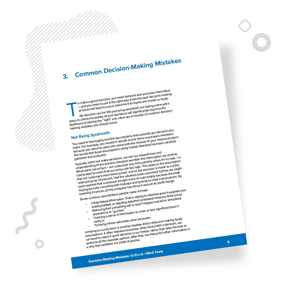 Decision-Making Mistakes and How to Avoid Them Skillbook Chapter 3