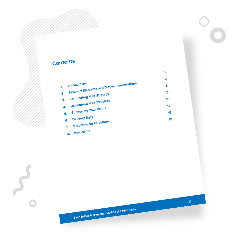 Even Better Presentations Skillbook Contents