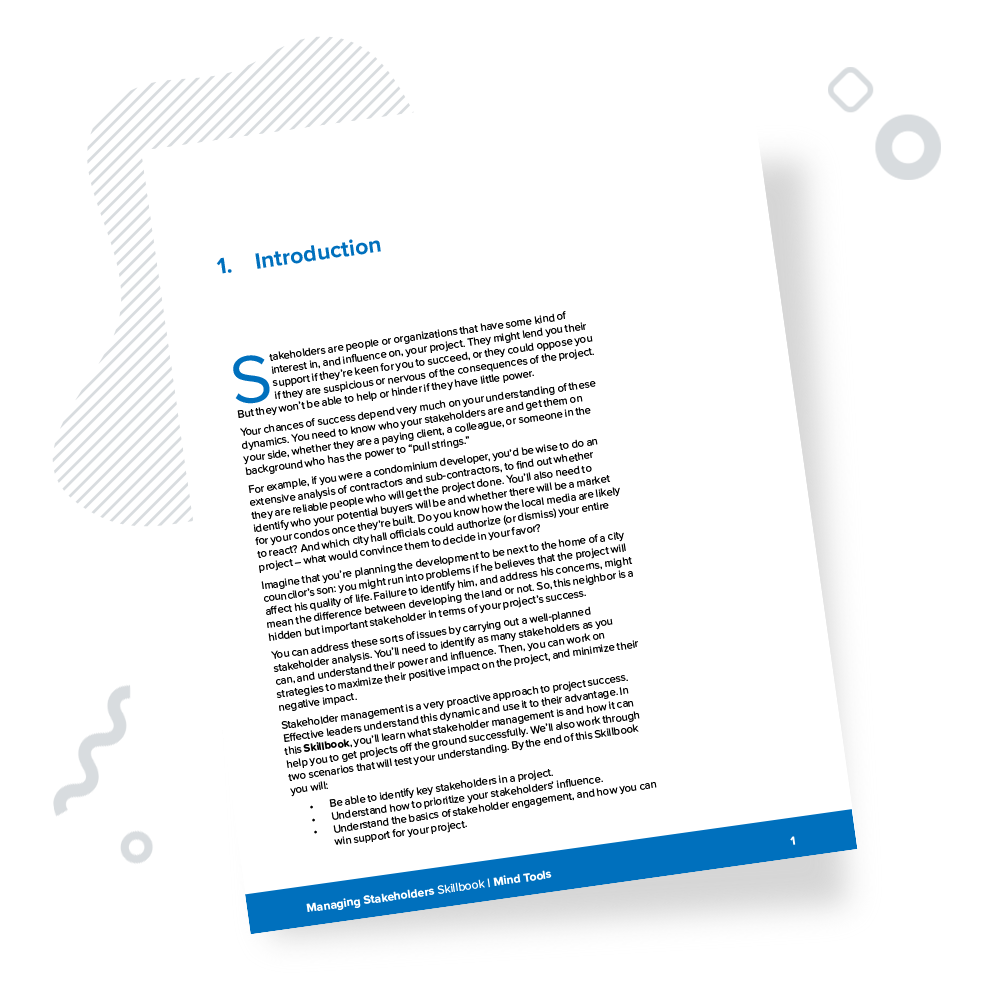 Managing Stakeholders Skillbook Introduction
