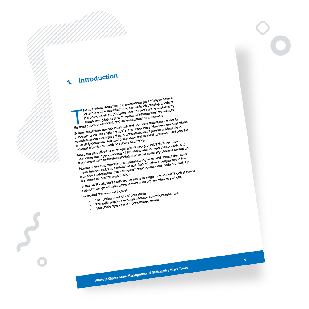 What Is Operations Management Skillbook Introduction