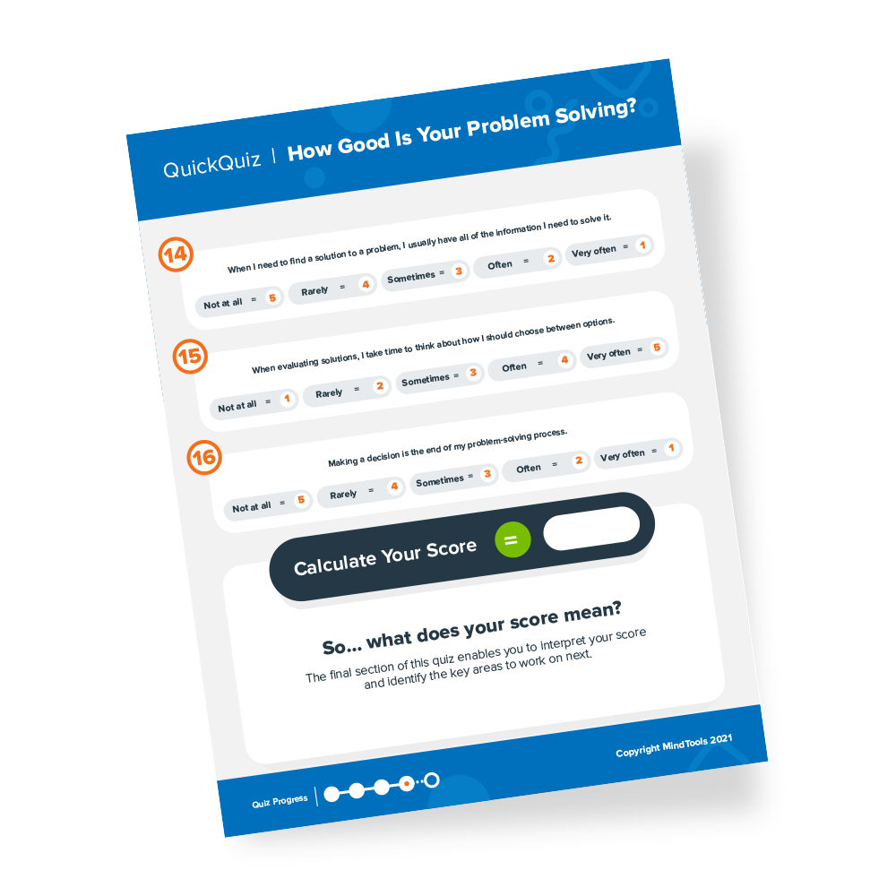 Problem Solving Quick Quiz | Mind Tools Store - Mindtools