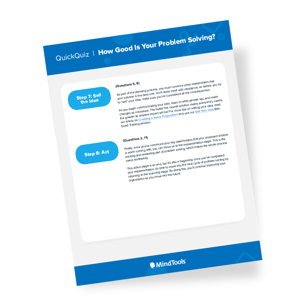 Problem Solving Quick Quiz | Mind Tools Store - Mindtools