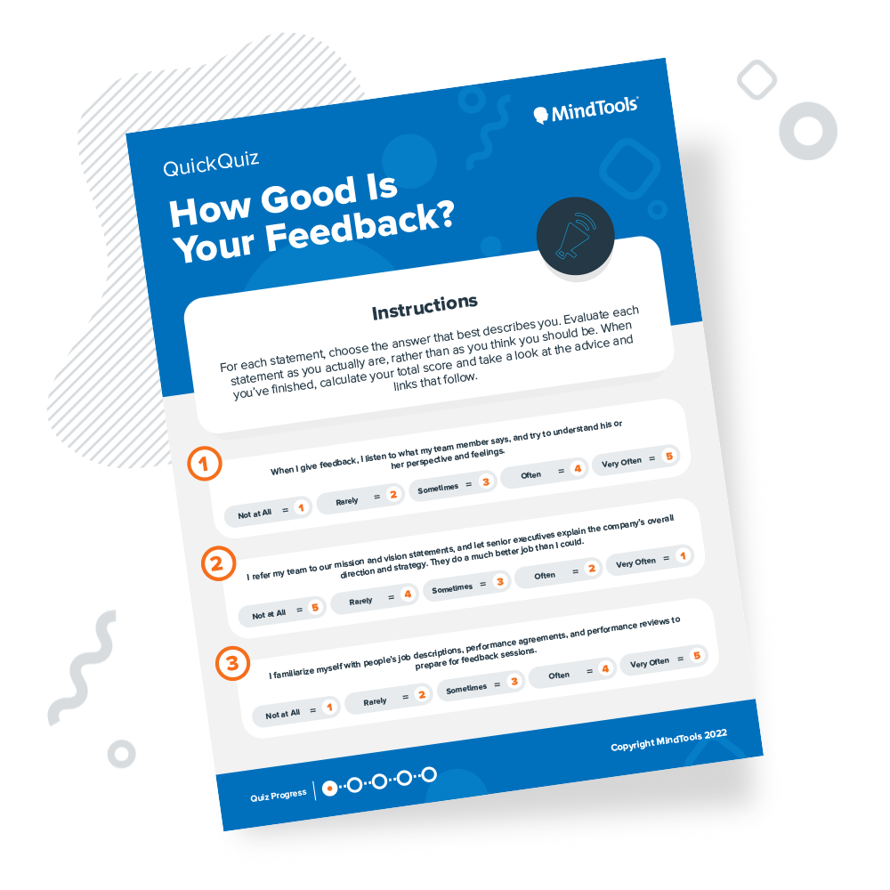 Feedback Quick Quiz Mind Tools Store Mindtools