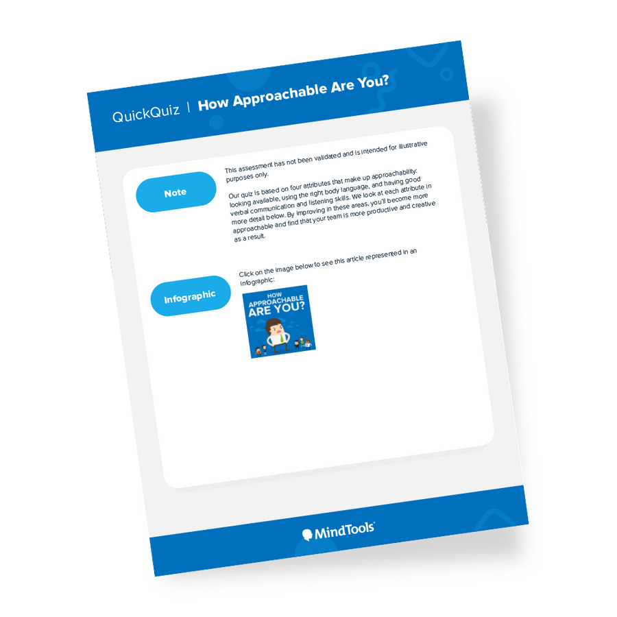 Approachability Quick Quiz | Mind Tools Store - Mindtools