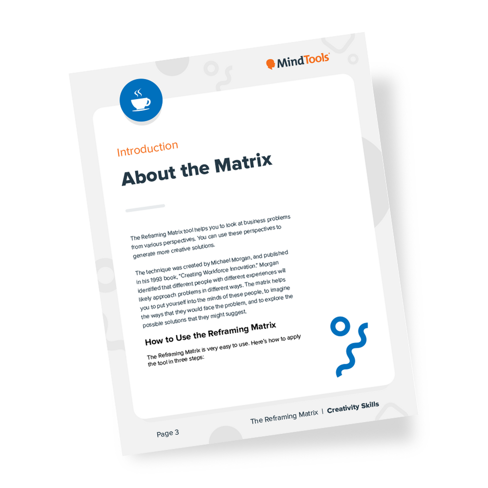Reframing Matrix Examples The Reframing Matrix | Mind Tools Store - Mindtools