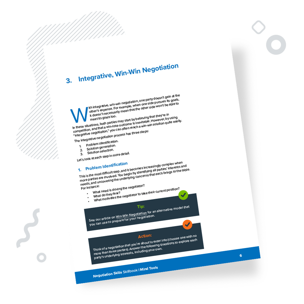 Negotiation Course Book Negotiation Skills Skillbook | Mind Tools Store - Mindtools